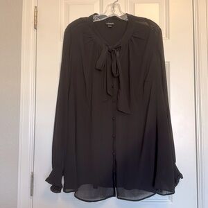 Torrid Sheer Tie Neck Blouse, 3X